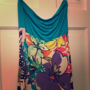 Colorful Strapless Dress